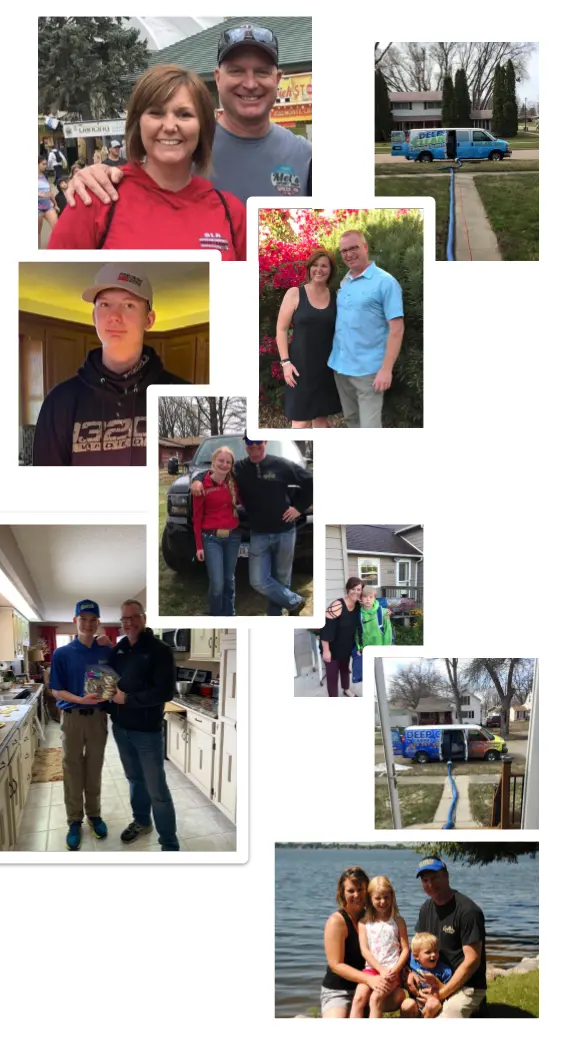 Collage of Jerry Smit, family, and Deep Clean Carpet Cleaning in Northwest Iowa